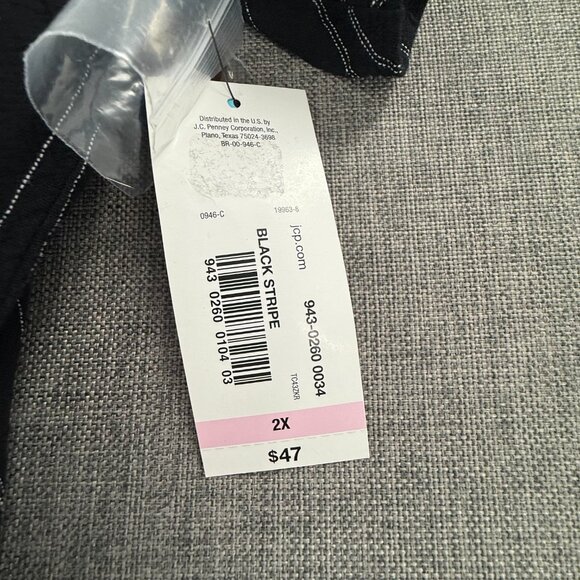 NEW! a.n.a A New Approach Button Top Black Stripe Belt Tie 2X $47 100% Cotton - Picture 5 of 11